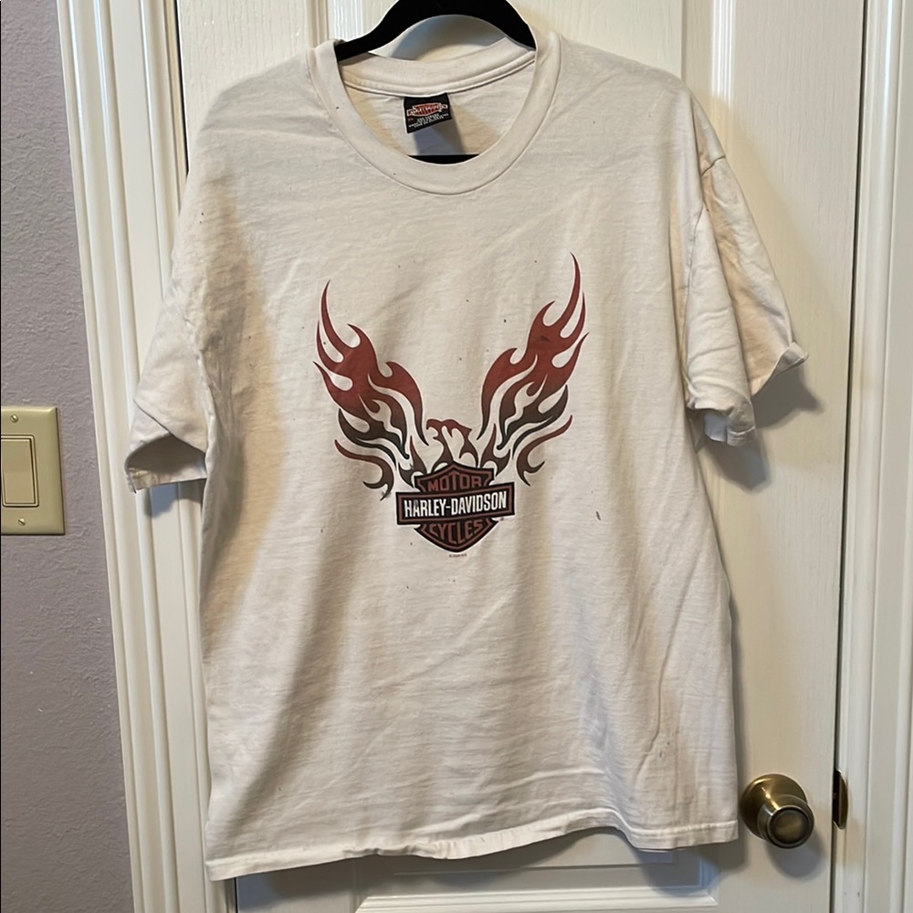 Harley-Davidson White Graphic T-Shirt for Men